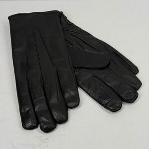 Fratelli Orsini Leather Dress Gloves Black Rabbit Lined Winter Italy XXL